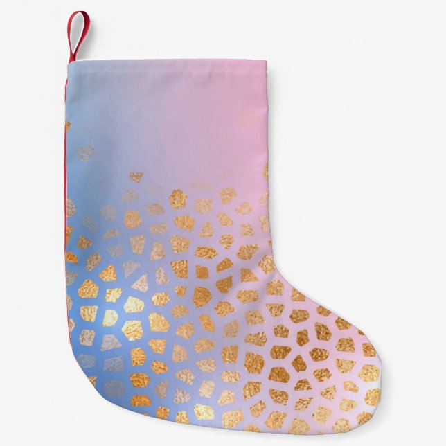 Gold texture: gradient abstract background small christmas stocking (Front)
