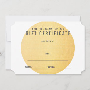 Gold Texture Modern Gift Certificate