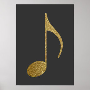 gold texture music note poster