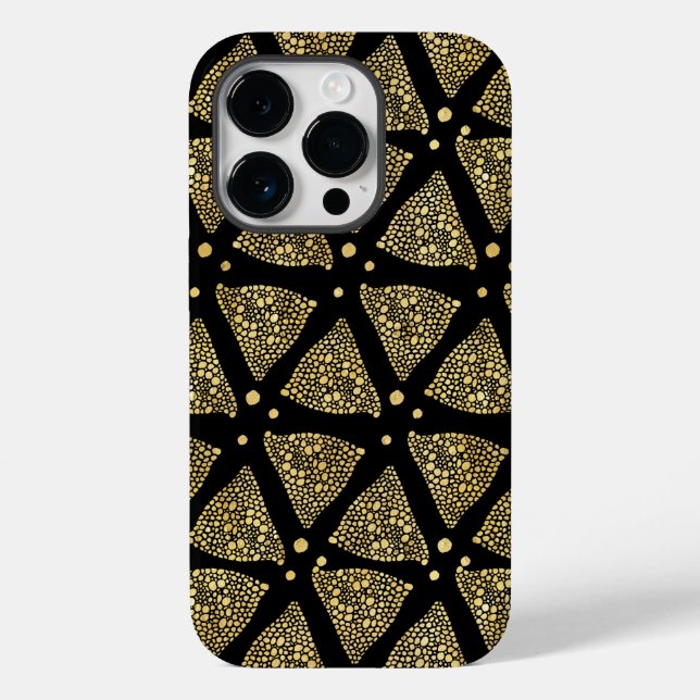 Gold Texture Triangles Modern Pattern Case-Mate iPhone Case (Back)