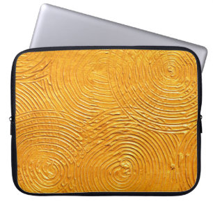 Gold textured surface, golden background, painti laptop sleeve