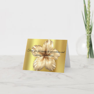 Gold  thank you card