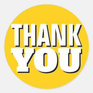 Gold Thank You Classic Round Sticker