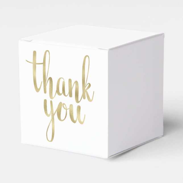 Gold thank you favour boxes, foil favour box (Front Side)