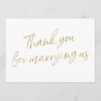Gold "Thank you for marrying us"