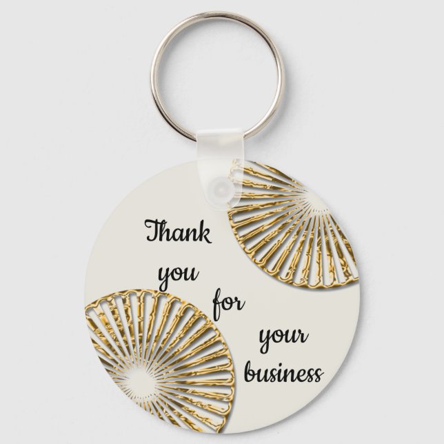 Gold Thank You for Your Business Appreciation Key Ring (Front)