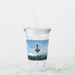 Gold Thor Hammer acrylic tumbler