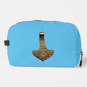 Gold Thor Hammer blue dopp kit
