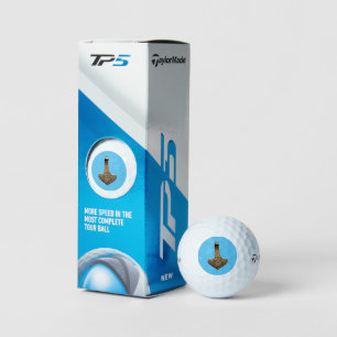 Gold Thor Hammer blue Taylor Made golf balls 3 pk