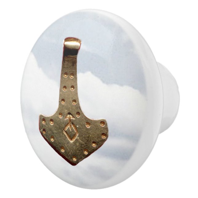 Gold Thor Hammer ceramic knob (Right)