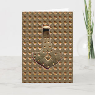 Gold Thor Hammer Gold Indent greeting card