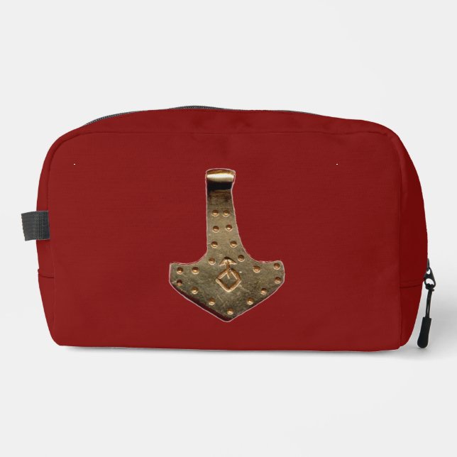 Gold Thor Hammer red dopp kit (Front)
