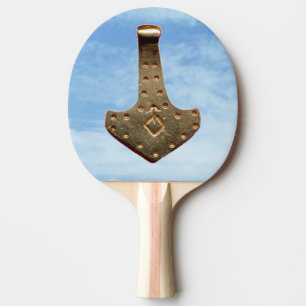 Gold Thor Hammer sky ping pong paddle