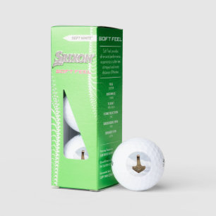 Gold Thor Hammer Srixon soft feel golf balls 3 pk