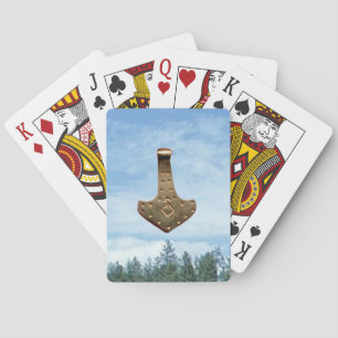 Gold Thor Hammer trees Poker playing cards
