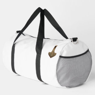Gold Thor Hammer white duffel bag
