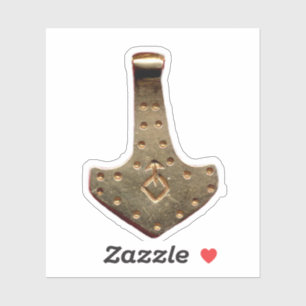 Gold Thor's Hammer contour sticker