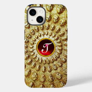 GOLD THRACIAN DISC MONOGRAM Red Ruby Gem iPhone Case