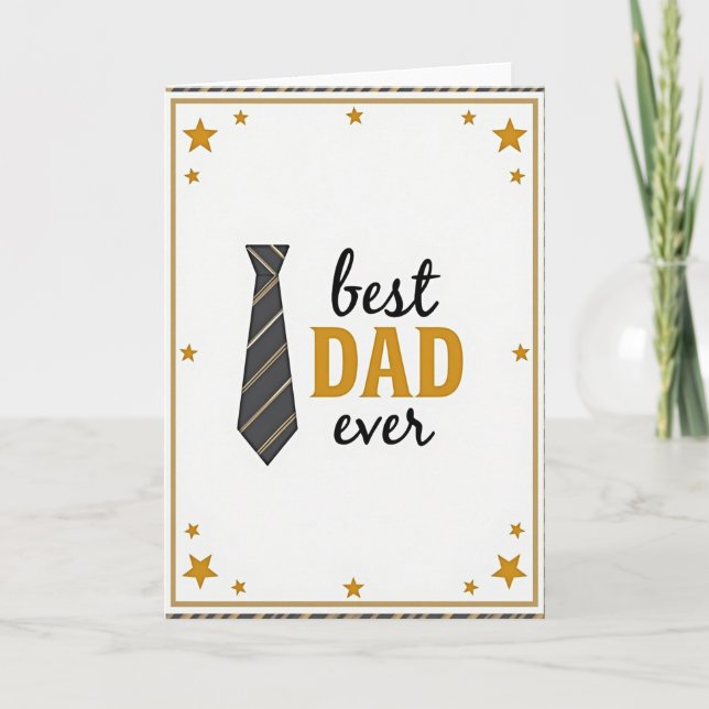 Gold Tie Best Dad Ever Card (Front)