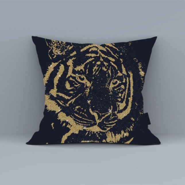 Gold Tiger Black Design Cushion (Creator Uploaded)