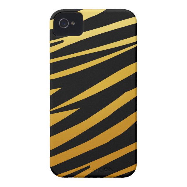 Gold Tiger Stripes Pattern iPhone 4 Case-Mate Case (Back)