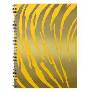 Gold Tiger Stripes Yellow Notebook