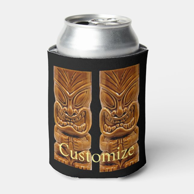 Gold Tiki Sculpture Thunder_Cove  Can Cooler (Can Front)