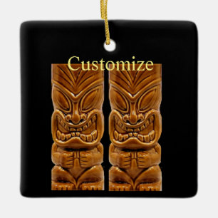 Gold Tiki Sculpture Thunder_Cove  Ceramic Ornament