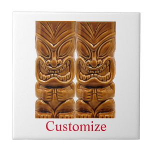 Gold Tiki Sculpture Thunder_Cove  Ceramic Tile