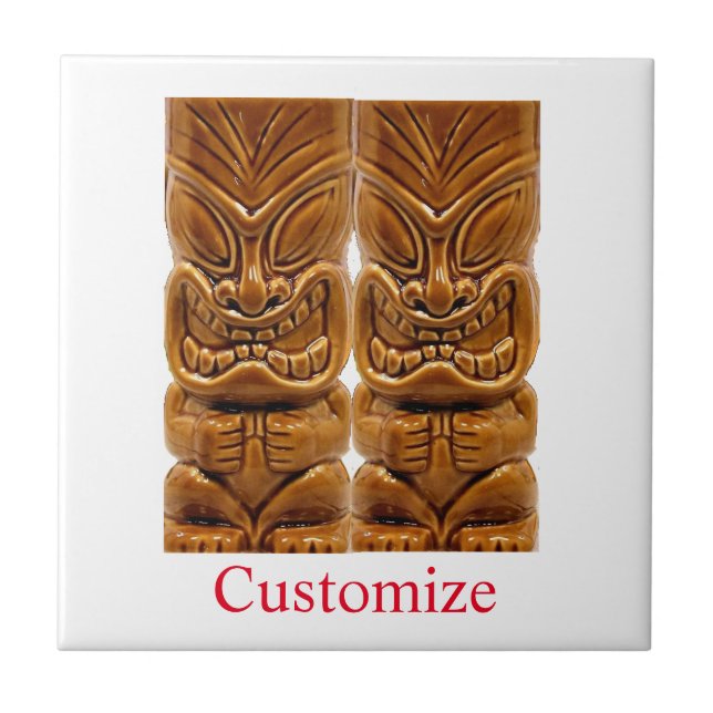 Gold Tiki Sculpture Thunder_Cove  Ceramic Tile (Front)