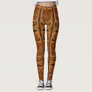 Gold Tiki Sculpture Thunder_Cove Leggings