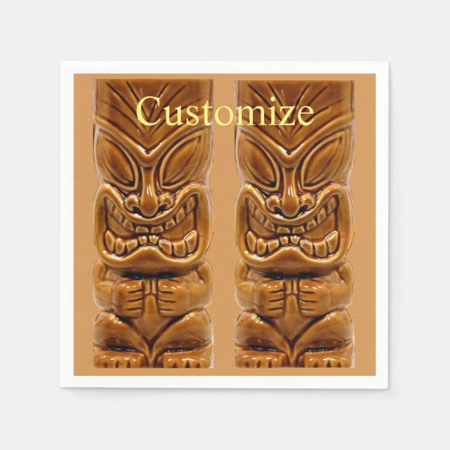 Gold Tiki Sculpture Thunder_Cove Napkin (Front)
