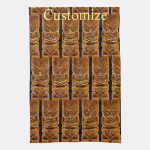 Gold Tiki Sculpture Thunder_Cove Tea Towel