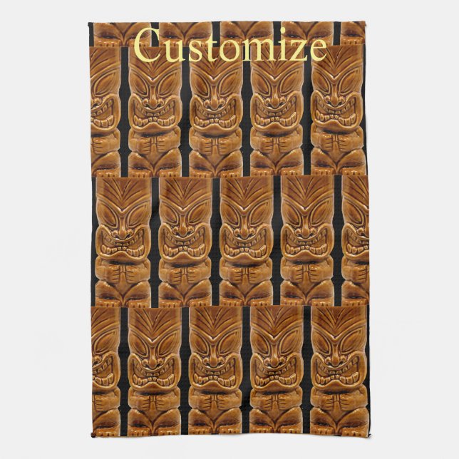 Gold Tiki Sculpture Thunder_Cove  Tea Towel (Vertical)