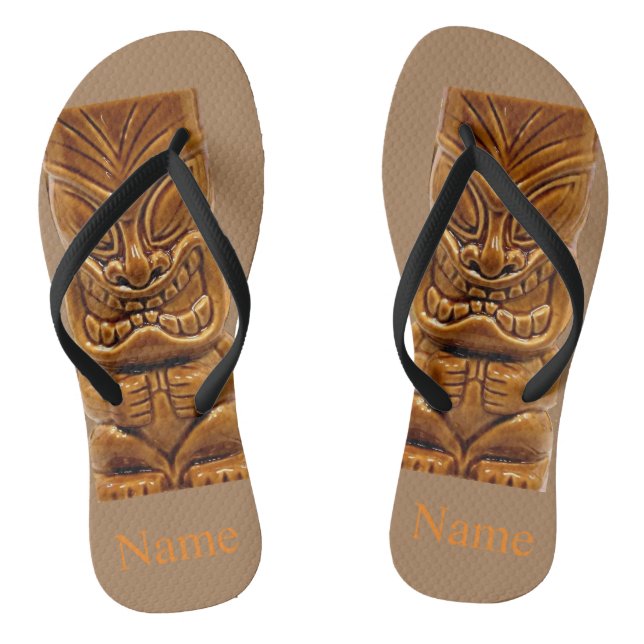 Gold Tiki Sculpture Thunder_Cove Thongs (Footbed)