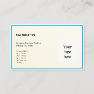 Gold Tint Gradient & Sky Blue Logo Std. Business Card