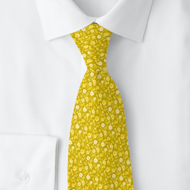 Gold Tiny Flowers Tie (Creator Uploaded)