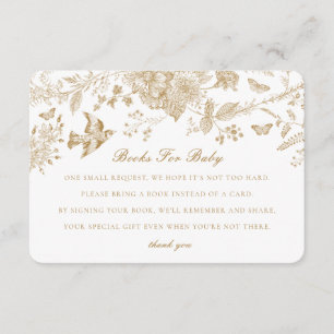 Gold Toile Jouy Books for Baby Invitation Insert