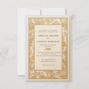 Gold Toile Wedding Invitation (Gilded Heirloom)