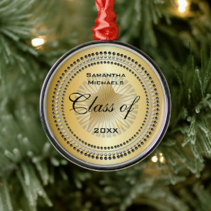 Gold Tone Class Year Star Graduation Ornament
