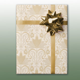 Gold-tone Damask All Occasion Wrapping Paper