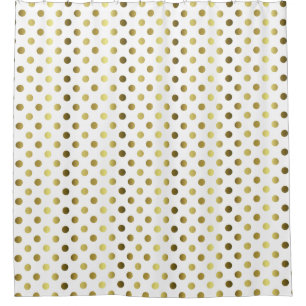 Gold Tone Polka Dot Shower Curtain