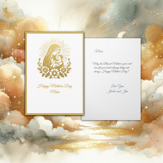 Gold Tone Virgin Mary Mother’s Day Card (Creator Uploaded)