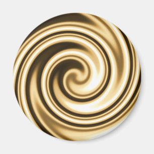 Gold Tones Soft Focus Spiral Swirl Magnet