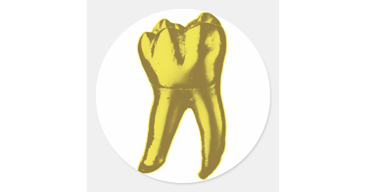 Gold Tooth Classic Round Sticker | Zazzle