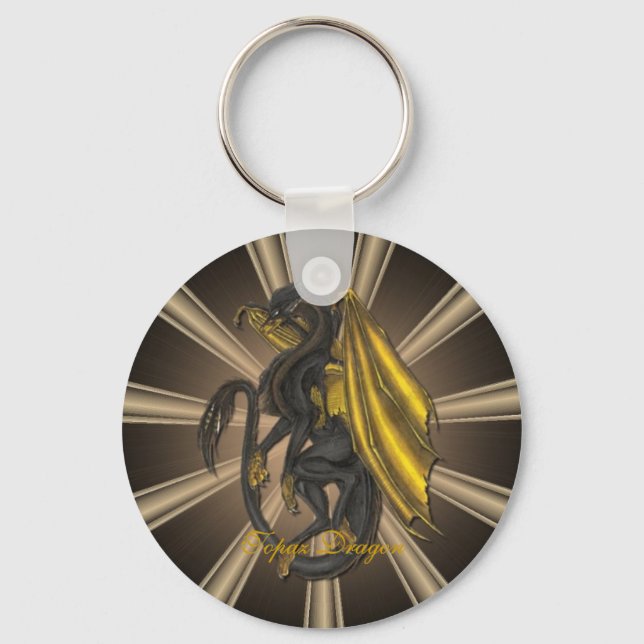 Gold Topaz Dragon Key Chain (Front)