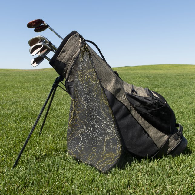 Gold Topography Golf Towel (Green)