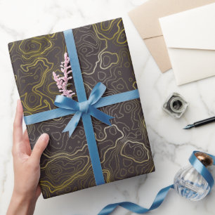 Gold Topography Wrapping Paper