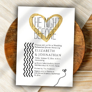 Gold Touch Minimal Script The Night Before Invitation