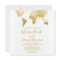 Gold Travel World Map Wedding Invitation